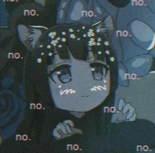 🙅 no.no.no.no.no.no.no.no.no.no.no.no.no. Anime, Sticker, Oreilles de chat, Kawaii, Mignon telegram sticker