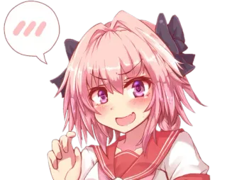 😅 anime, pelo rosa, lindo, sonrojo, brillo telegram sticker