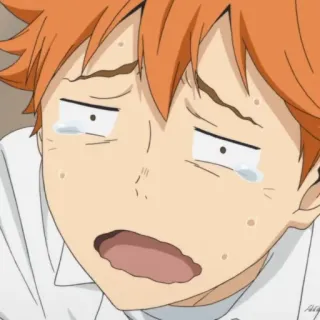 🤡 Hinata Haikyuu anime, haikyuu, hinata, płacz, smutny, emocjonalny telegram sticker