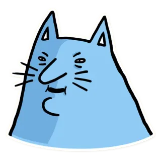 😼 katze, sticker, cartoon, blau, tier, lustig, meme telegram sticker