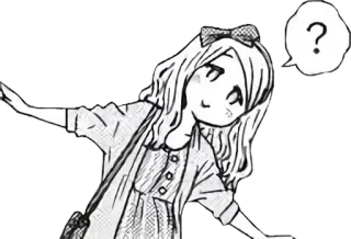 🤔 Mädchen, Cartoon, Frage, Manga, Anime, süß, Figur telegram sticker