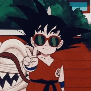 😂 Goku Dragon Ball Goku, Dragon Ball, Anime, Cartoon, Friedenszeichen, Kind telegram sticker