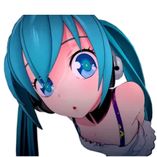 👀 Hatsune Miku Anime, Vocaloid, Hatsune Miku, Kawaii, Süß, Digitale Kunst telegram sticker