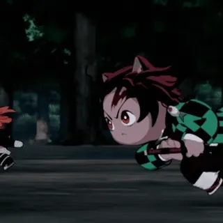🏃‍♂️ Tanjiro Kamado Demon Slayer Anime, Demon Slayer, Tanjiro, Katana, Combat, Dessin animé, Épée whatsapp sticker