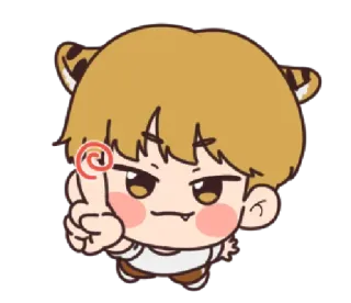 👆 cute, tiger, cartoon, anime, kawaii, sticker, character telegram sticker