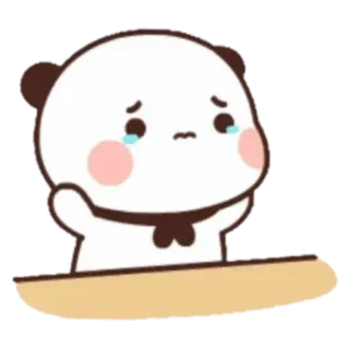 🍯 แพนด้า, เศร้า, ร้องไห้, คาวาอิ, การ์ตูน, น่ารัก telegram sticker