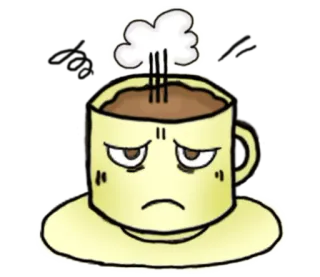 😠 caffè, tazza, arrabbiato, scontroso, mattina, cartone animato, bevanda telegram sticker