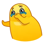 😢 желтый, капля, плачущий, эмотикон, грустный, слезы, эмодзи telegram sticker