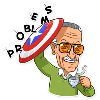 🙂 Stan Lee PROBLEMS stan lee, marvel, comic, character, problems telegram sticker