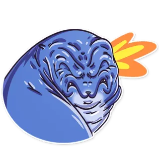 😣 sticker, azul, gracioso, dibujo animado, foca, cara, expresión, animal whatsapp sticker