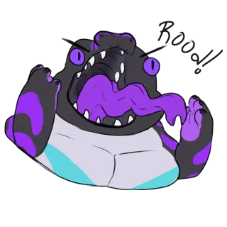 😠 monster, reptil, kartun, makhluk, marah, binatang telegram sticker