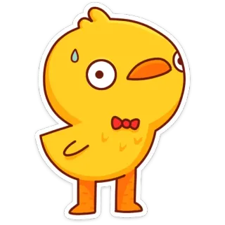 😓 pássaro, pato, pintinho, fofo, desenho animado, engraçado whatsapp sticker
