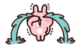 😭 плач, грустный, кролик, слезы, расстроенный, мультфильм whatsapp sticker
