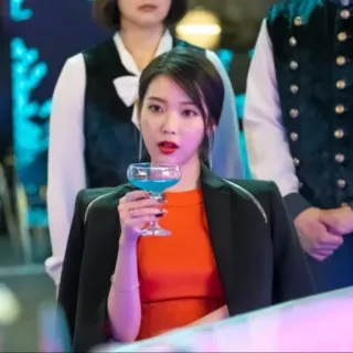 🍸 IU IU, actrice, chanteuse, coréenne, femme, cocktail whatsapp sticker