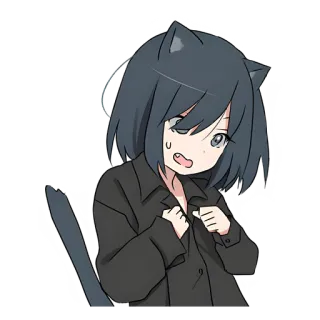 😐 Anime, Cô gái mèo, Neko, Dễ thương, Cô gái, Phim hoạt hình telegram sticker