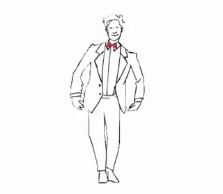 🕺 Mann, Fliege, Anzug, Skizze telegram sticker