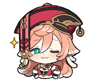 😉 Yanfei Genshin Impact anime, game, yanfei, cute, chibi telegram sticker