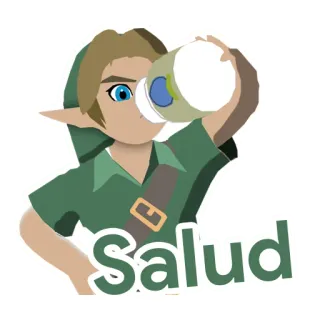 🤤 Link The Legend of Zelda Salud Link, The Legend of Zelda, video game, drink, elf telegram sticker