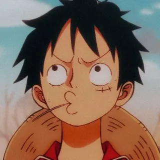 👒 Luffy One Piece Anime, Monkey D. Luffy, One Piece, Cartoon telegram sticker