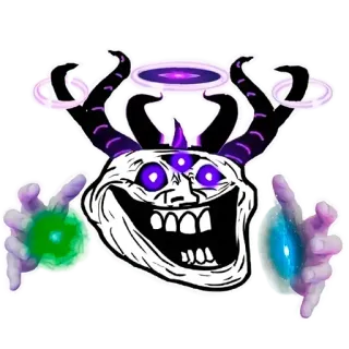 😌 Trollface, สัตว์ประหลาด, เวทมนตร์, ปีศาจ, มีม telegram sticker