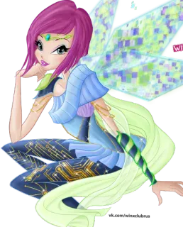 😄 Tecna Winx Club fada, magia, desenho animado, tecnologia, asas telegram sticker