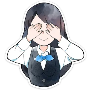 🙈 verbergen, vrouw, ogen, gesloten, blozen, schaamte telegram sticker