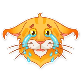 😭 gato, chorando, triste, lágrimas, emoji, adesivo, desenho animado telegram sticker