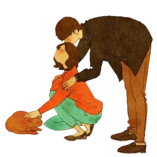 😽 커플, 고양이, 애완 동물, 사랑, 애정 whatsapp sticker