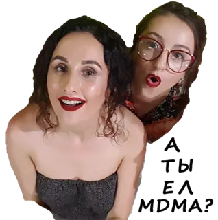 🥵 mujeres, retrato, selfi, amigos, posando, interior telegram sticker