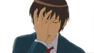 😑 anime, facepalm, disappointment, exhaustion, despair, frustration whatsapp sticker
