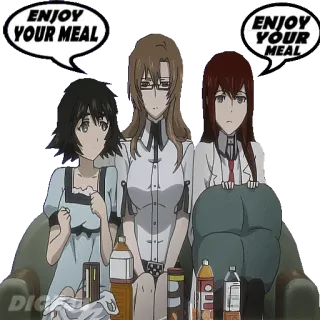 🍝 ENJOY YOUR MEAL Anime, Comida, Refeição, Aproveitar, Personagens telegram sticker