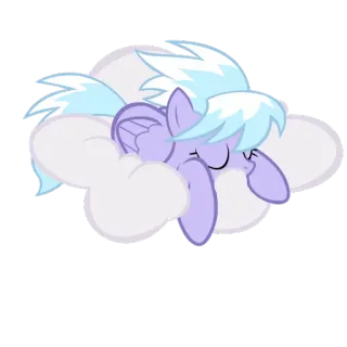 😴 Pony, Wolke, Schlaf, Cartoon, Tier, Süß, Traum telegram sticker