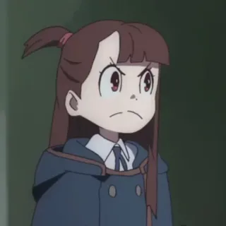 😠 Akko Kagari Little Witch Academia Anime, Cartone animato, Ragazza, Arrabbiata, Uniforme scolastica telegram sticker
