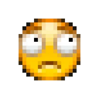 😒 emoji, pixelated, yellow, worried, expression, face telegram sticker