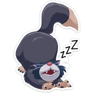 😴 ZZZZ chat, dormir, dessin animé, animal, autocollant telegram sticker
