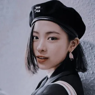 🖤 女性, ベレー帽, ポートレート, 女の子, 韓国, アジア whatsapp sticker