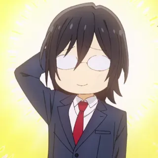📚 anime, chibi, school uniform, glasses, male telegram sticker