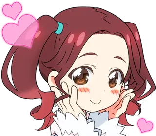 💕 Anime, Dziewczyna, Serce, Słodkie, Kawaii, Kreskówka telegram sticker