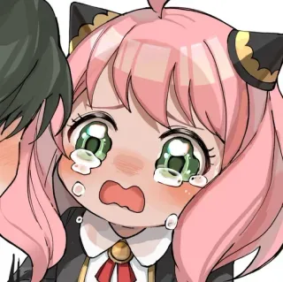 😭 Anya Forger Spy x Family anime, crying, cartoon, girl, Spy x Family, Anya Forger telegram sticker