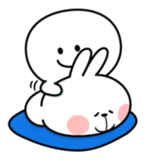 😴 fofo, coelho, abraço, sono, desenho animado telegram sticker