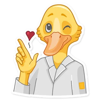 😘 鸭子, 卡通, 医疗, 医生, 爱, 可爱, 贴纸, 动物 telegram sticker