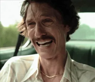 😢 man, portrait, smile, mustache telegram sticker