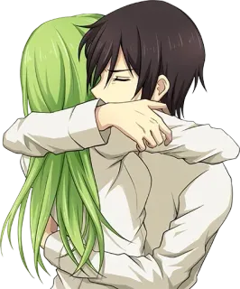 ❤️ Anime, Przytulanie, Para, Objęcie, Miłość, Przyjaźń telegram sticker
