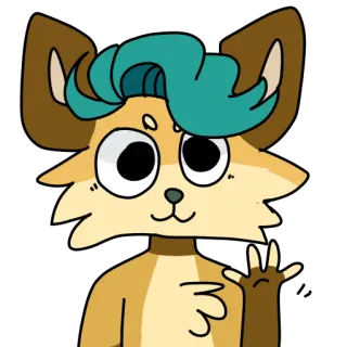 👋 животное, мультик, лиса, пушистый, милый, персонаж telegram sticker