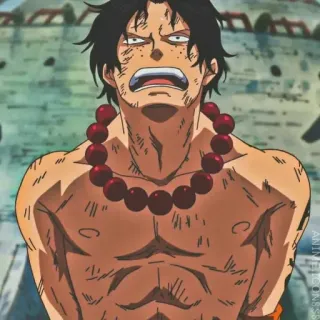 ♠ Portgas D. Ace One Piece 动漫, 角色, 海贼王, 波特卡斯·D·艾斯, 海盗, 火焰 telegram sticker
