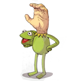 ✋️ Kermit Kermit, meme, hand, muppet, funny, grotesque, kermit the frog telegram sticker