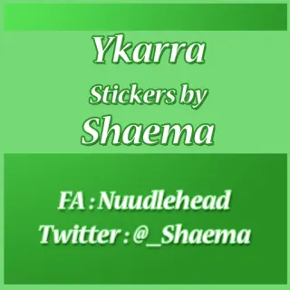 🌈 Ykarra
Stickers by Shaema
FA: Nuudlehead
Twitter: @_Shaema стикеры, социальные сети, художник, имя пользователя, текст telegram sticker