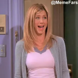 😂 Rachel Green Friends @MemeFars เรเชล กรีน, เฟรนส์, เจนนิเฟอร์ อนิสตัน, ซิทคอม, ยุค 90, รายการทีวี, ตัวละคร telegram sticker