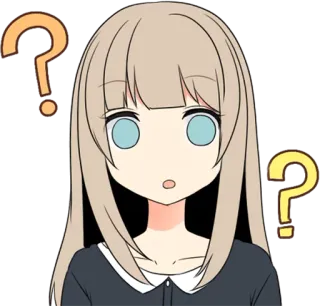 ❓ Fragezeichen, Anime, Cartoon, Verwirrt, Zweifel, Ausdruck whatsapp sticker
