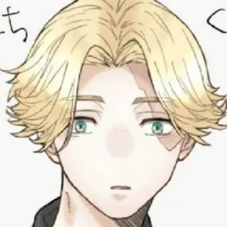 💮 くち อนิเมะ, ผมบลอนด์, ใบหน้า, ตัวละคร, มังงะ telegram sticker